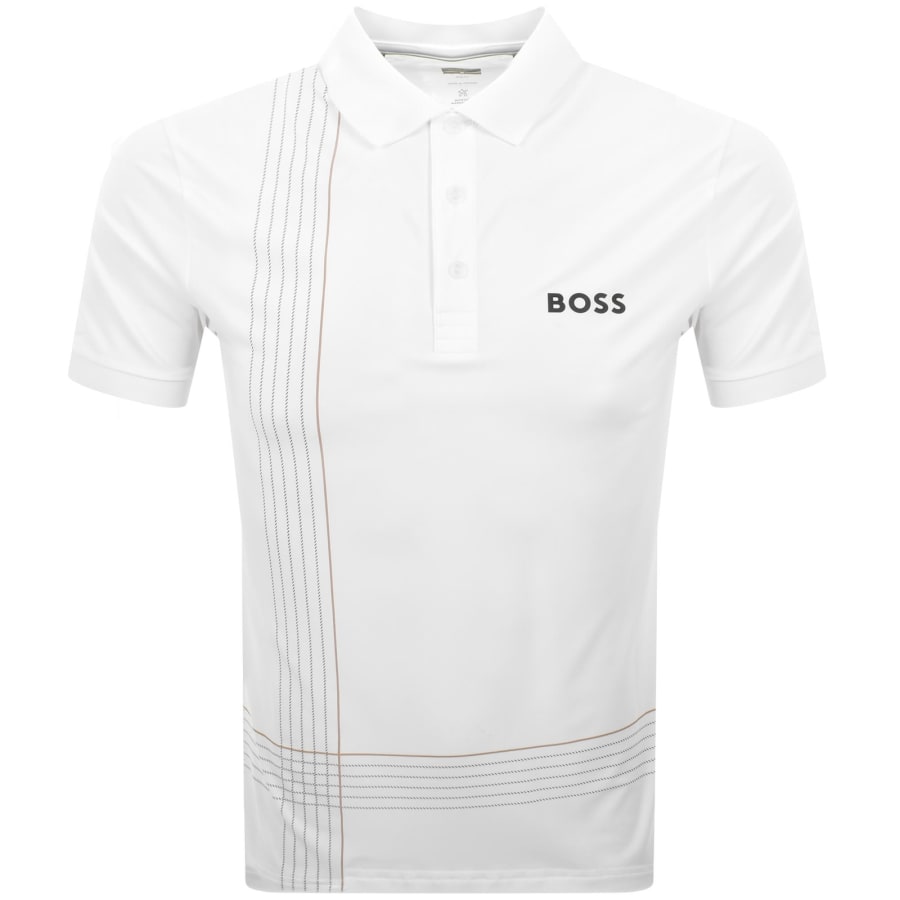 Image number 1 for BOSS Check Toc Polo T Shirt White
