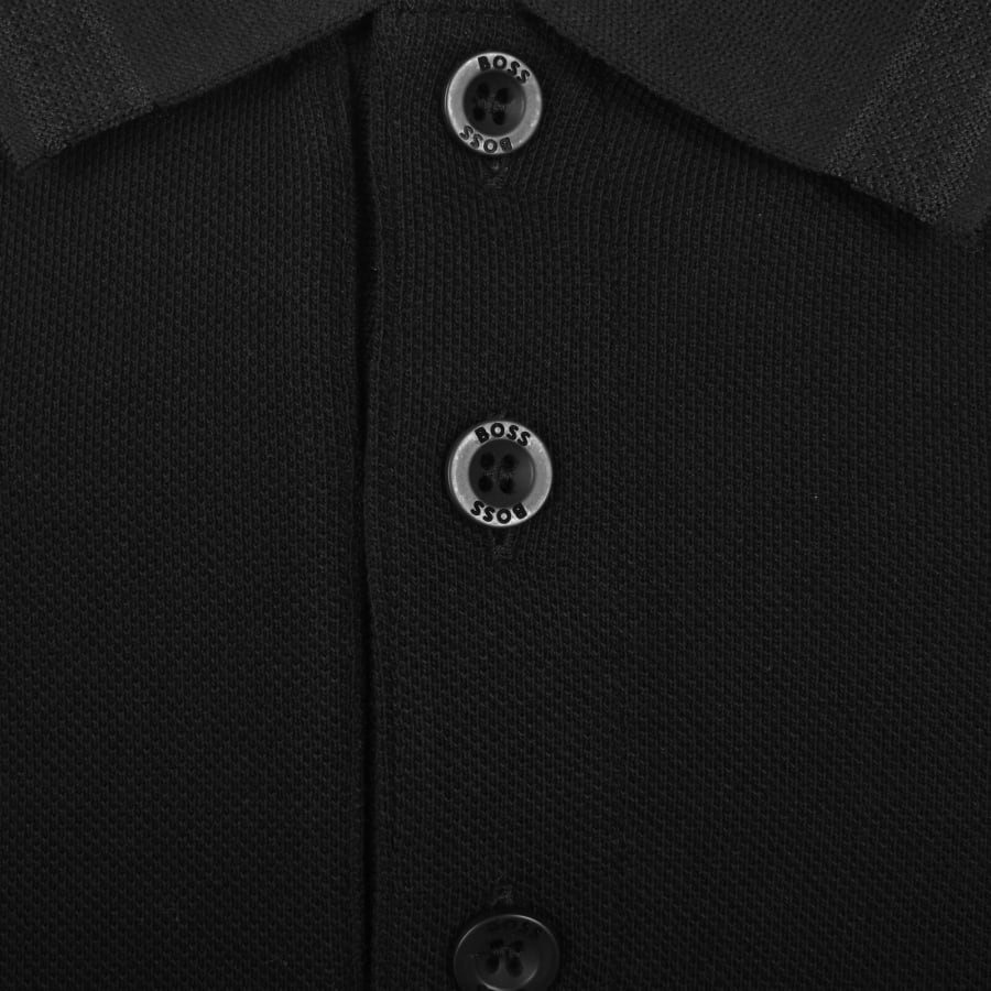 Image number 3 for BOSS Plisy Long Sleeve Polo T Shirt Black