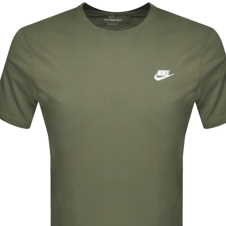 Image number 2 for Nike Crew Neck Club T Shirt Green
