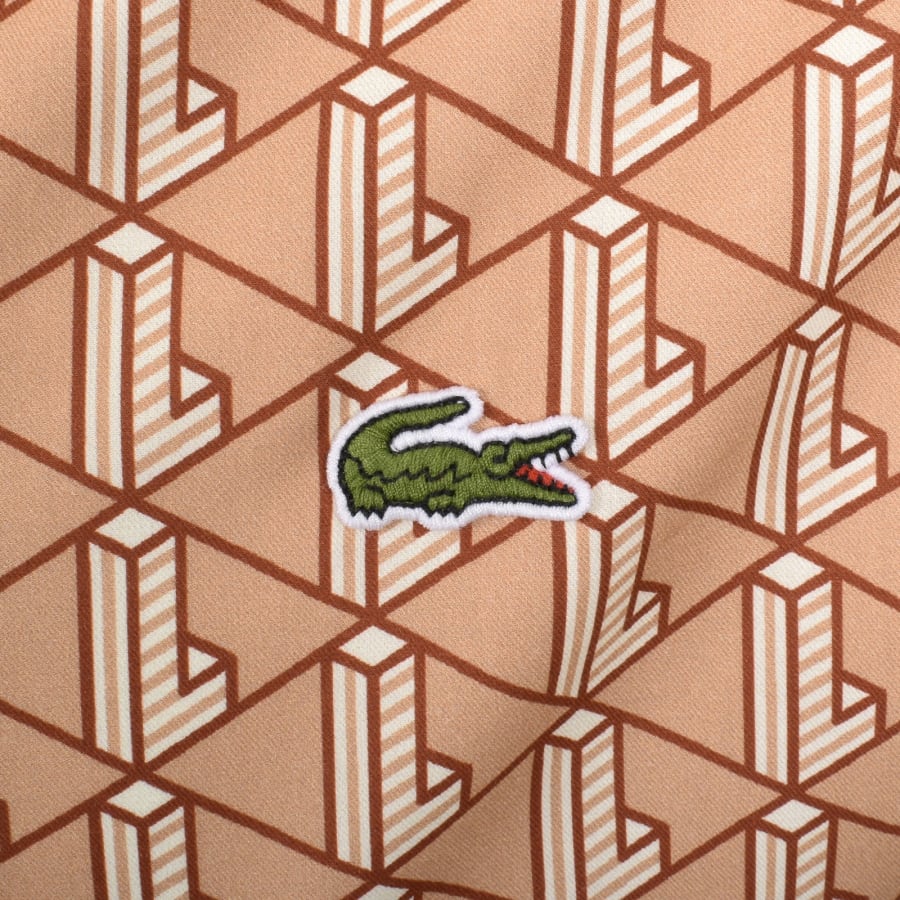 Image number 3 for Lacoste Patterned Short Sleeved Shirt Orange