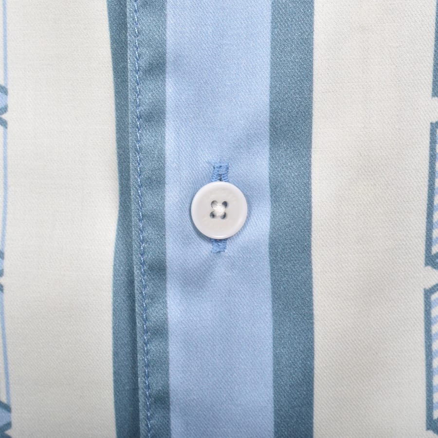 Image number 4 for Lacoste Patterned Short Sleeved Shirt Blue