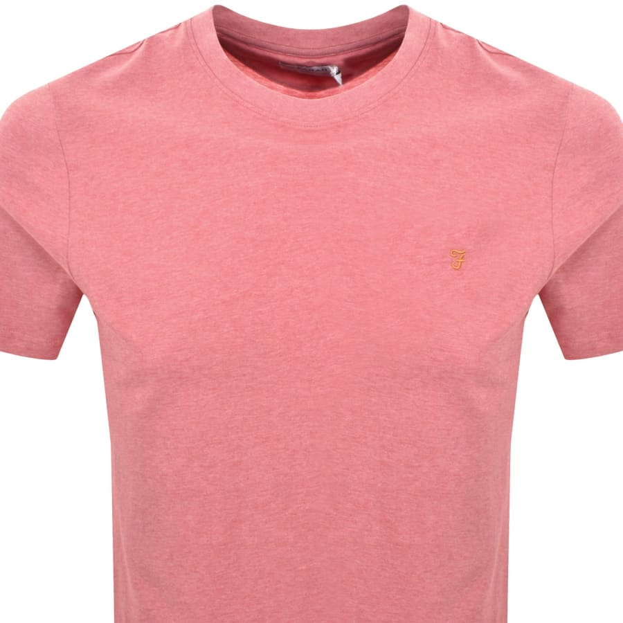 Image number 2 for Farah Danny T Shirt Carnation Pink Marl