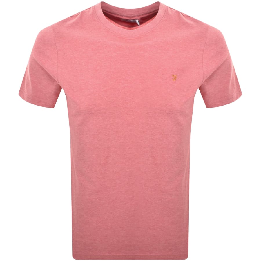 Image number 1 for Farah Danny T Shirt Carnation Pink Marl