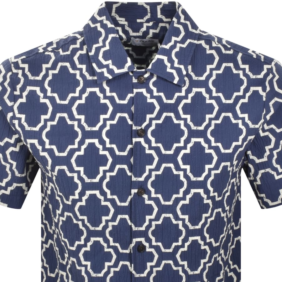 Image number 2 for Farah Astral Short Sleeve Shirt Blue