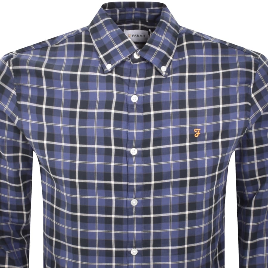 Image number 2 for Farah Macgregor Long Sleeve Shirt Blue