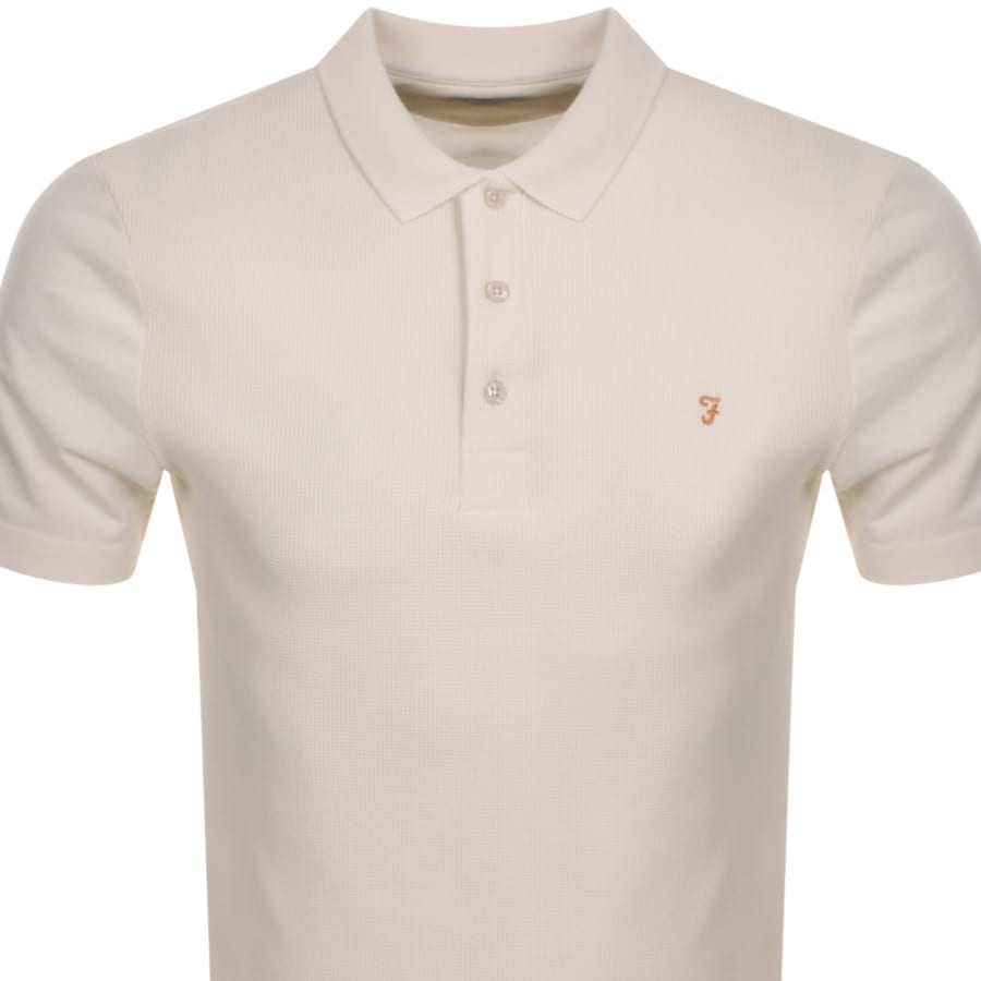 Image number 2 for Farah Forster Short Sleeved Polo T Shirt Ecru