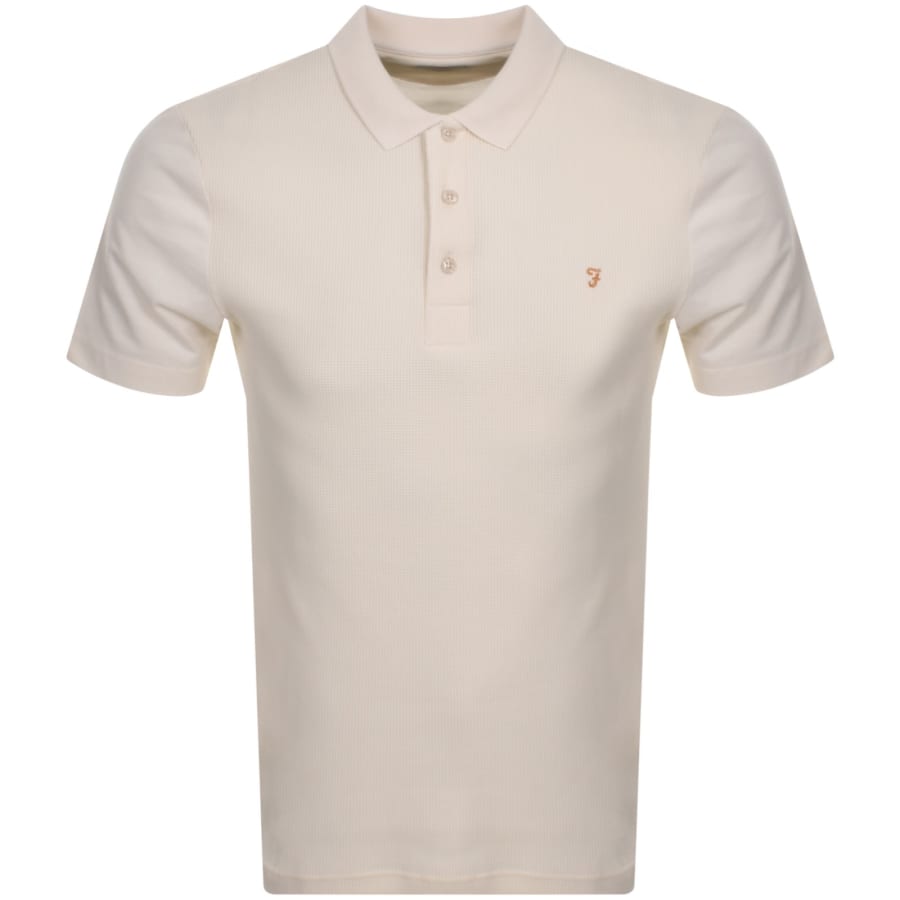 Image number 1 for Farah Forster Short Sleeved Polo T Shirt Ecru