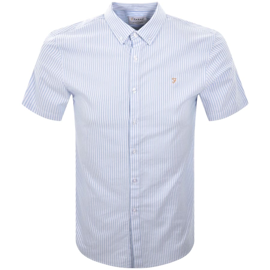 Image number 1 for Farah Brewer Short Sleeve Shirt Blue
