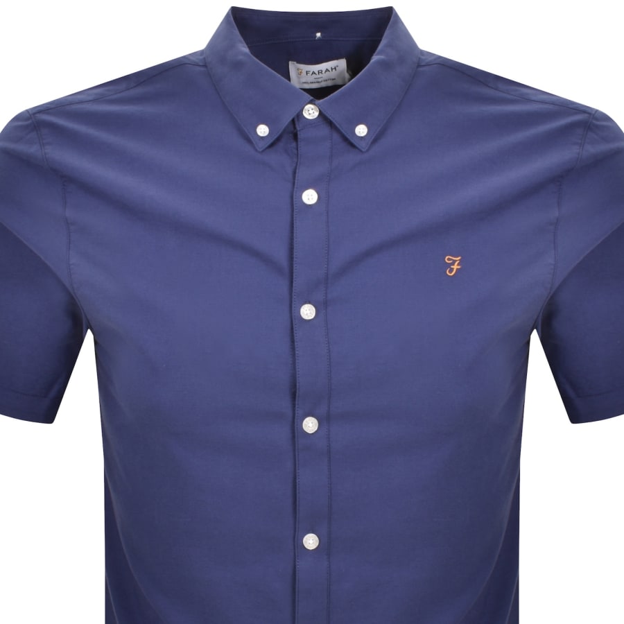 Image number 2 for Farah Brewer Short Sleeve Shirt Blue