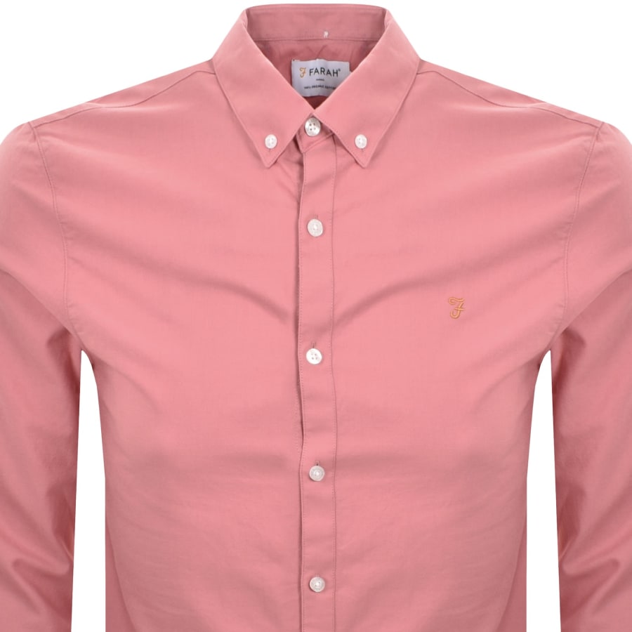 Image number 2 for Farah Brewer Long Sleeve Shirt Pink