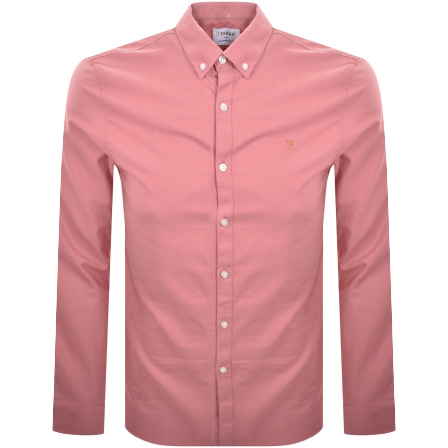 Image number 1 for Farah Brewer Long Sleeve Shirt Pink