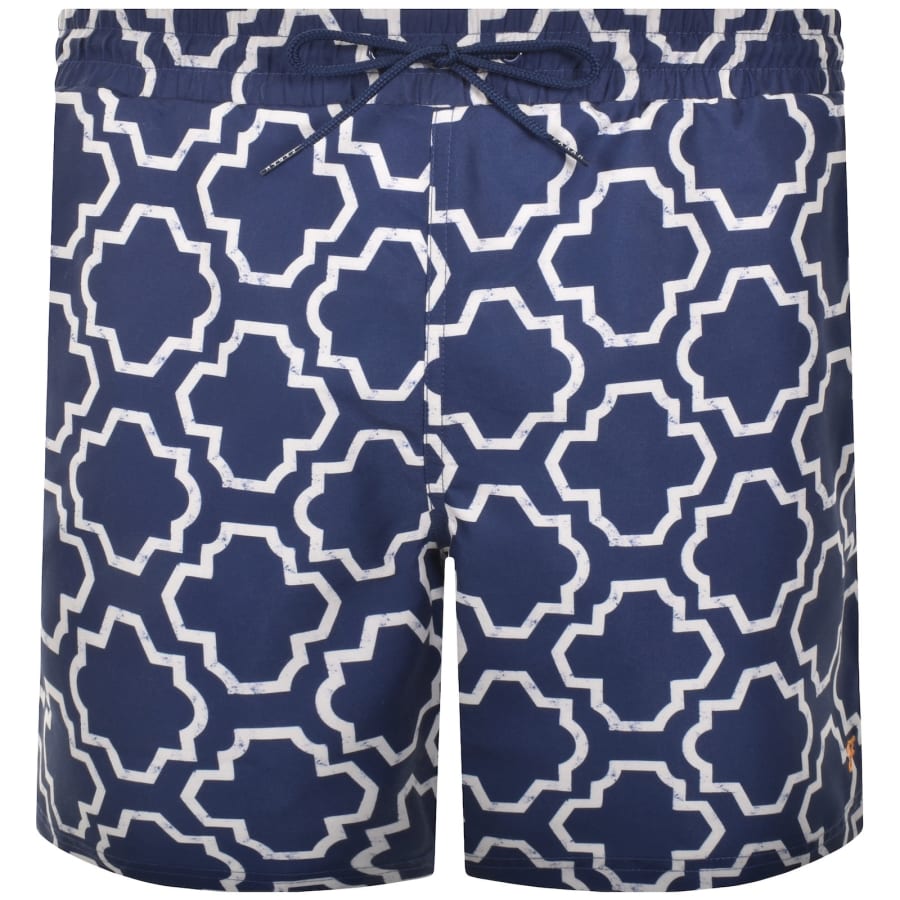 Image number 2 for Farah Colbert Medieval Print Swim Shorts Blue