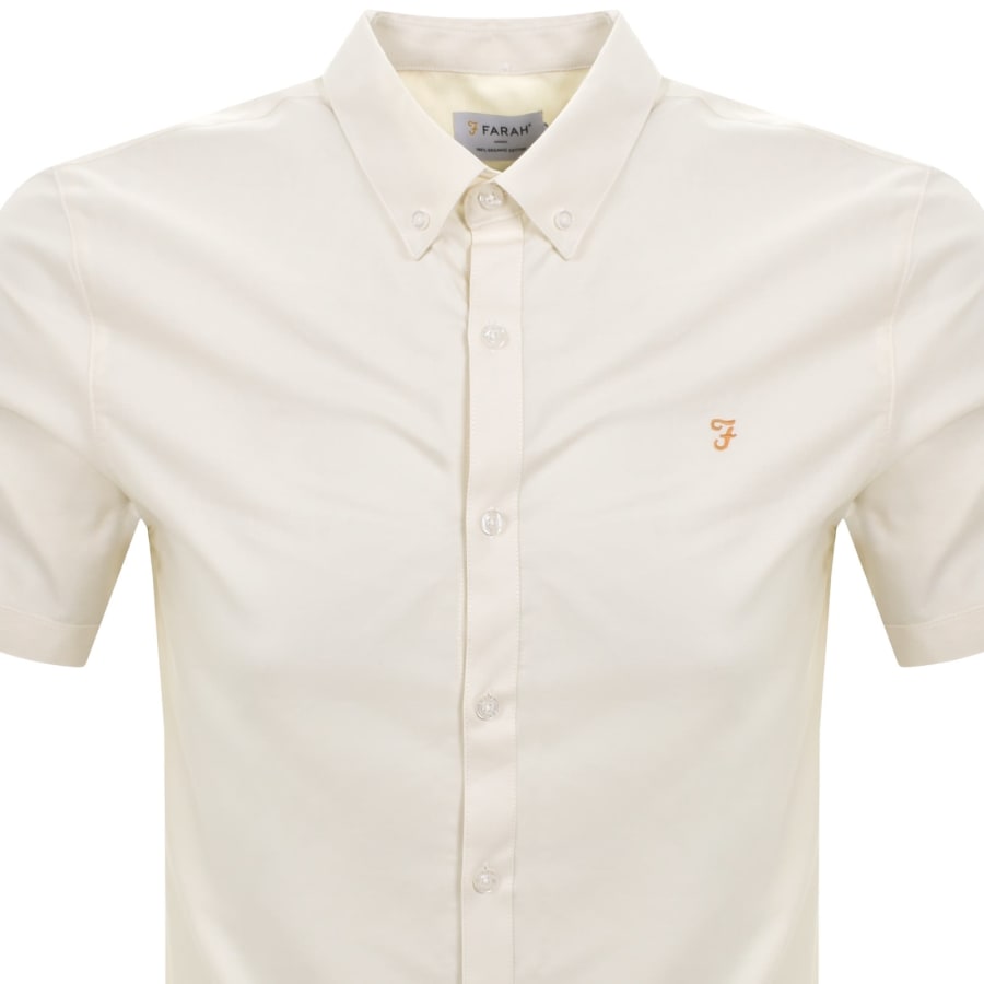 Image number 2 for Farah Brewer Short Sleeve Shirt Cream