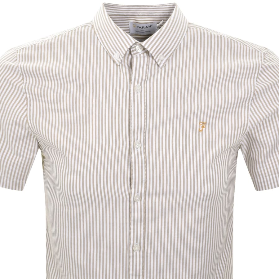 Image number 2 for Farah Brewer Short Sleeve Shirt Beige