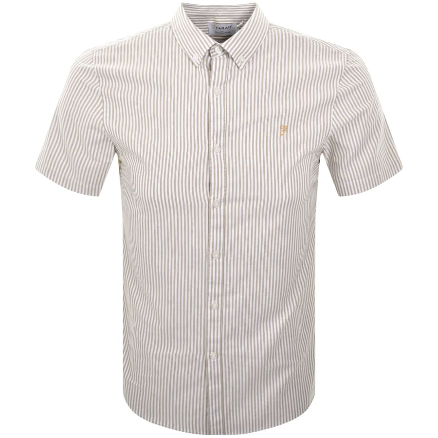 Image number 1 for Farah Brewer Short Sleeve Shirt Beige