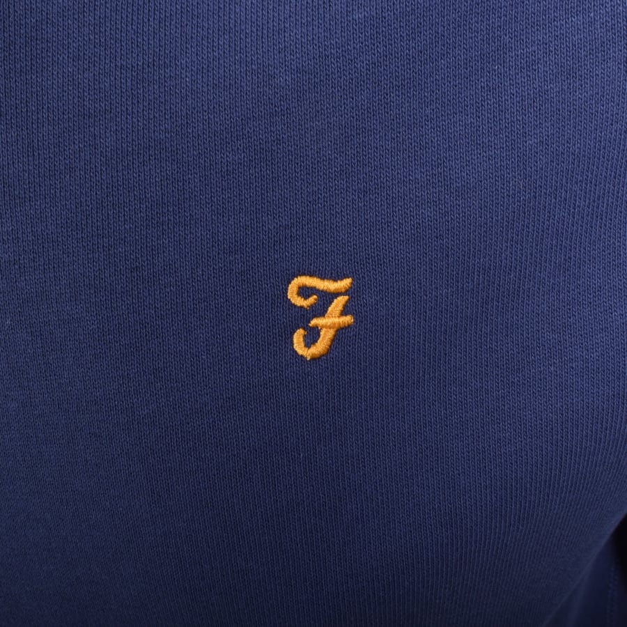 Image number 3 for Farah Jim Quarter Zip Sweatshirt Blue