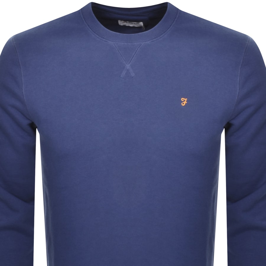 Image number 2 for Farah Tim New Crew Neck Sweatshirt Blue