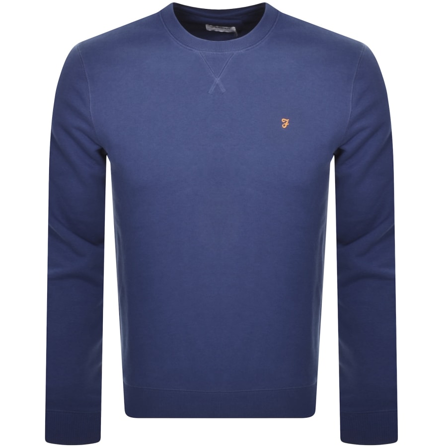 Image number 1 for Farah Tim New Crew Neck Sweatshirt Blue