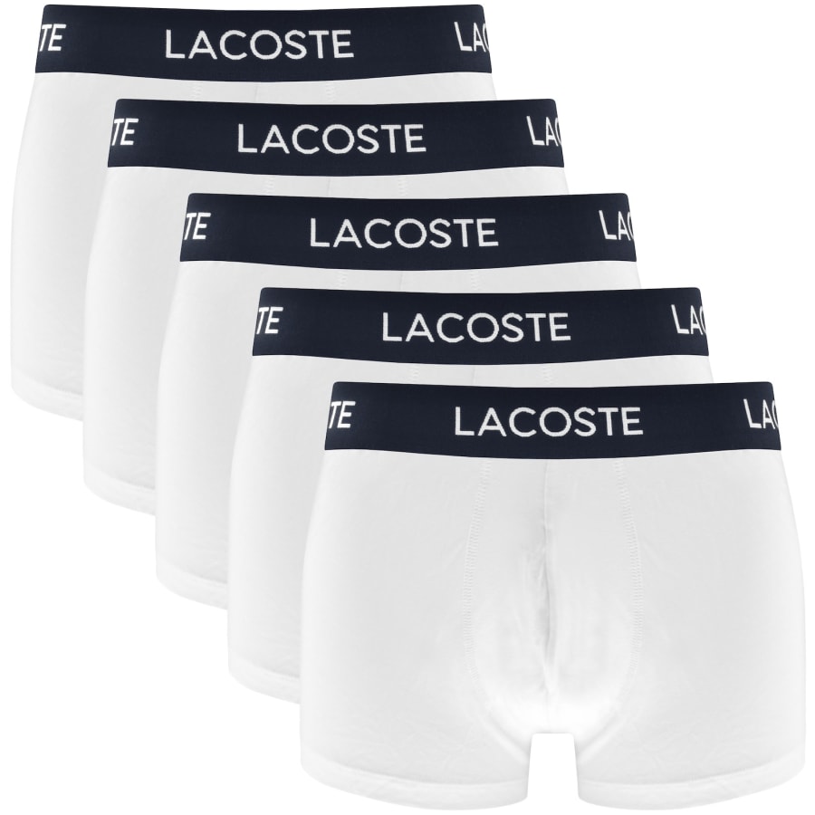 Image number 1 for Lacoste Underwear 5 Pack Trunks White