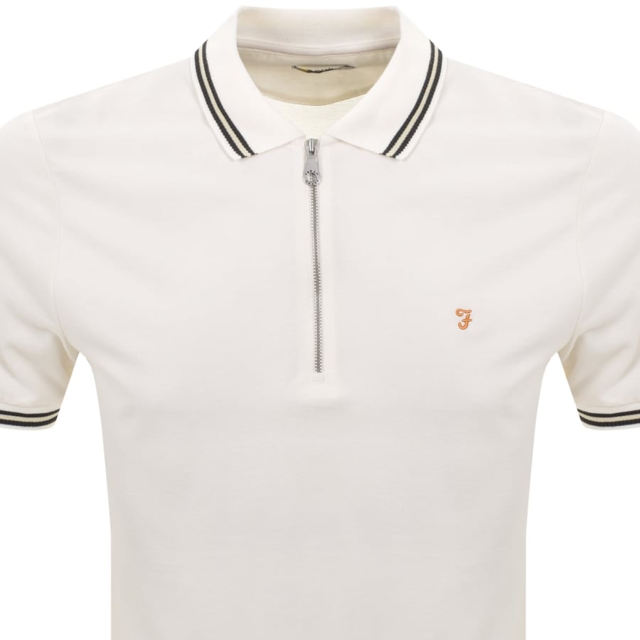 Image number 2 for Farah Netton Short Sleeved Polo T Shirt Ecru