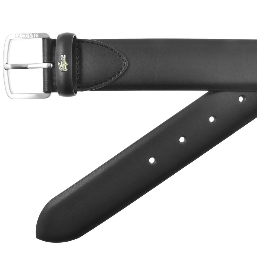 Image number 2 for Lacoste Coated Split Leather Belt Black