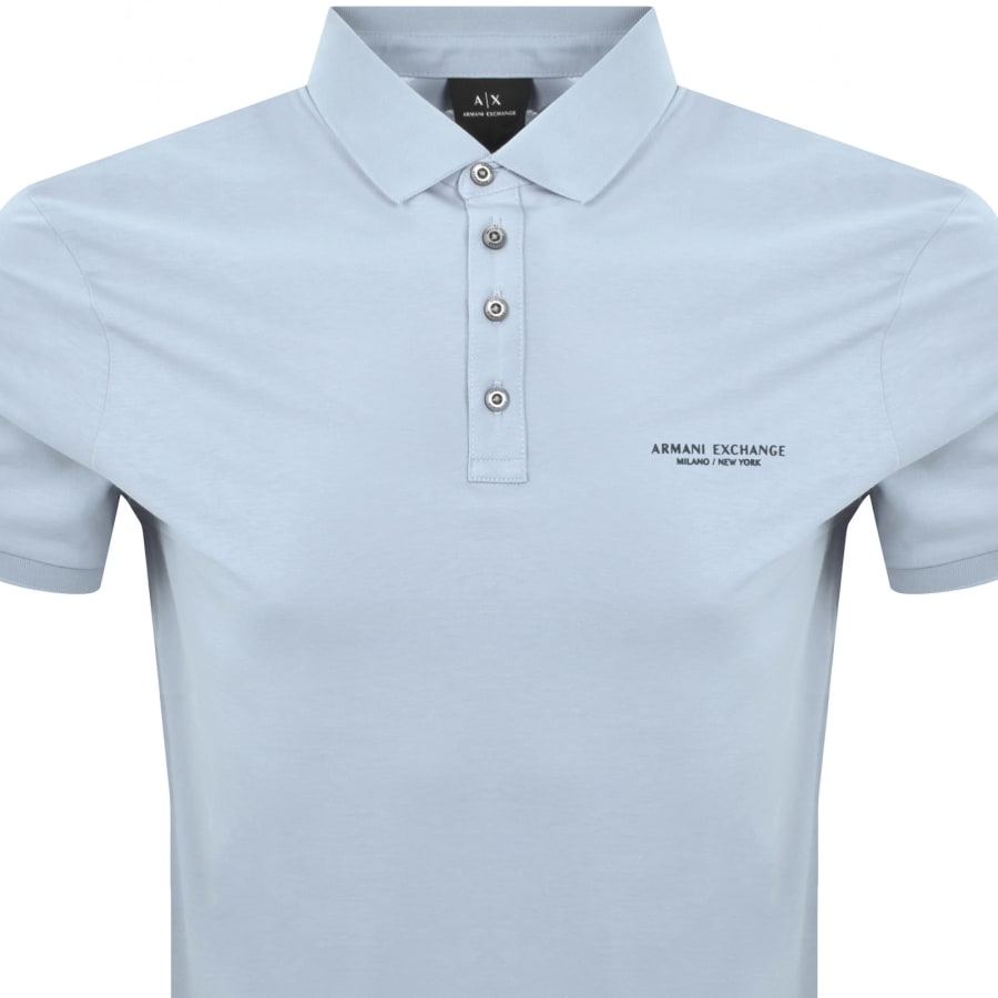 Image number 2 for Armani Exchange Polo T Shirt Ashley Blue