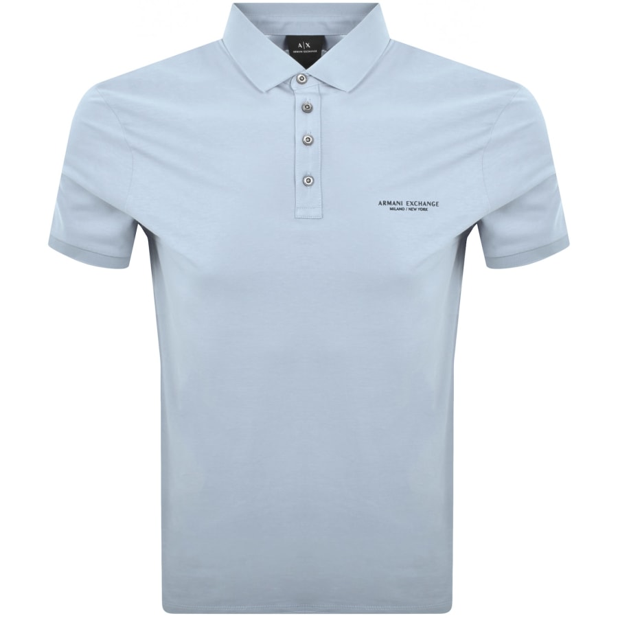 Image number 1 for Armani Exchange Polo T Shirt Ashley Blue