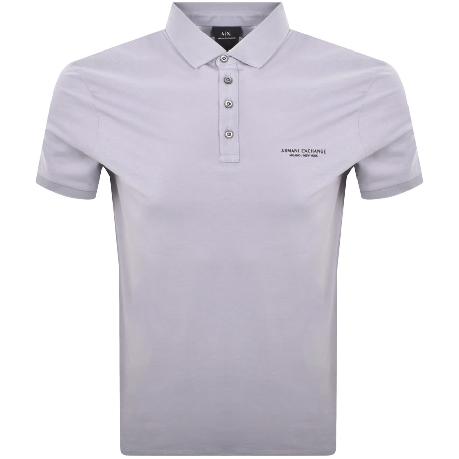Image number 1 for Armani Exchange Polo T Shirt Lilac Grey