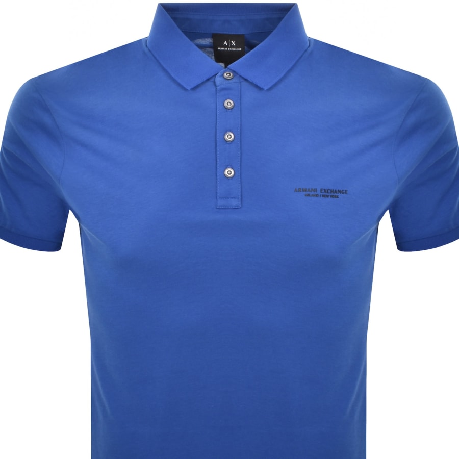 Image number 2 for Armani Exchange Polo T Shirt Mazarine Blue