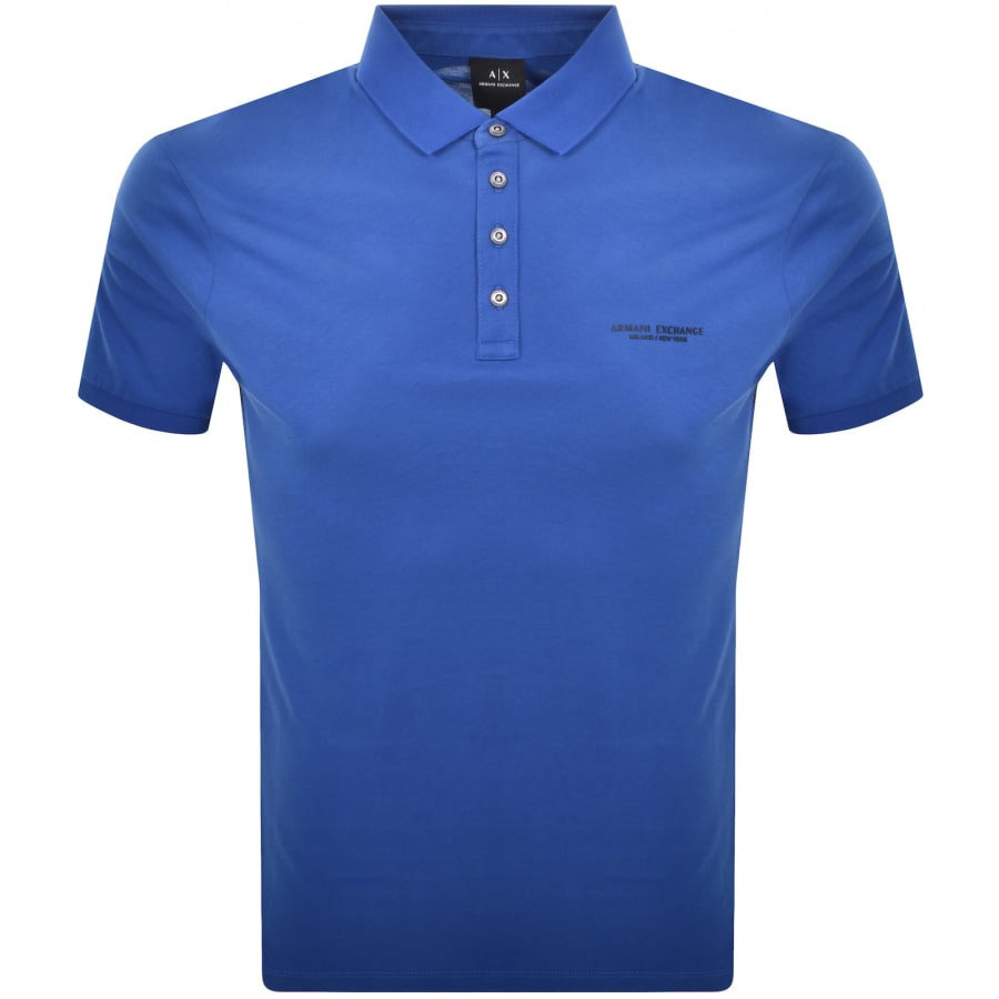 Image number 1 for Armani Exchange Polo T Shirt Mazarine Blue