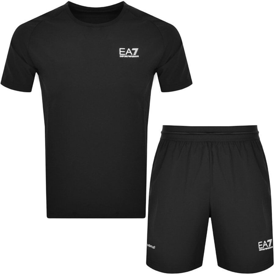 Image number 1 for EA7 Emporio Armani T Shirt Shorts Set Black