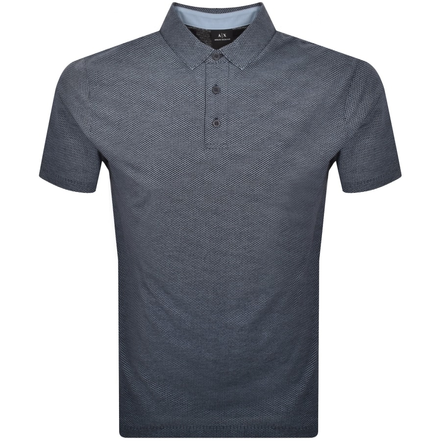 Image number 1 for Armani Exchange Patterned Polo T Shirt Navy