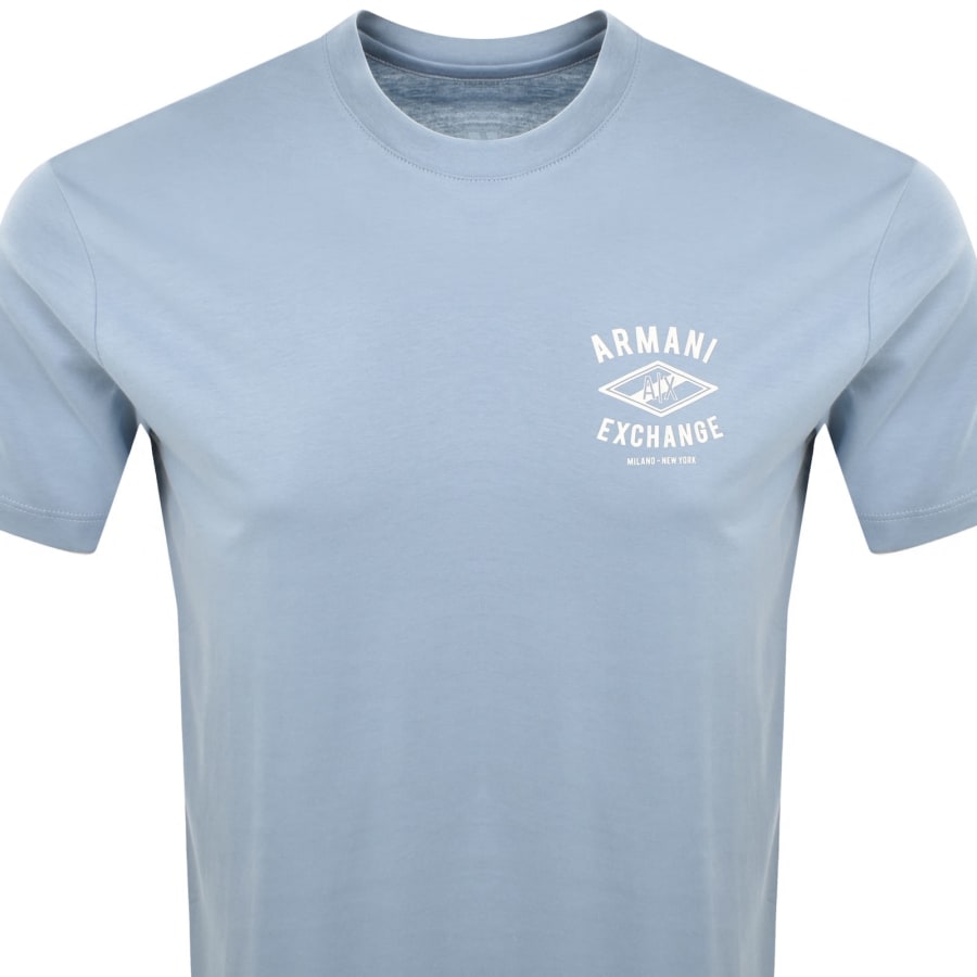 Image number 2 for Armani Exchange Crew Neck Logo T Shirt Blue