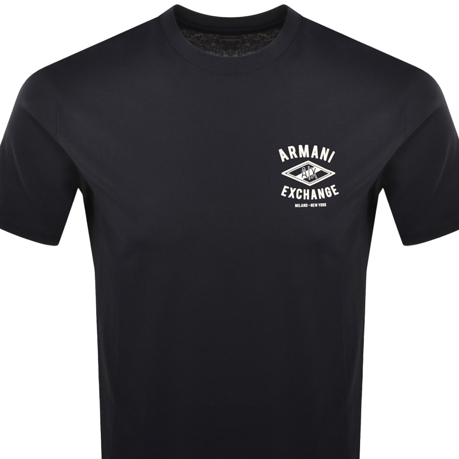 Image number 2 for Armani Exchange Crew Neck Logo T Shirt Navy