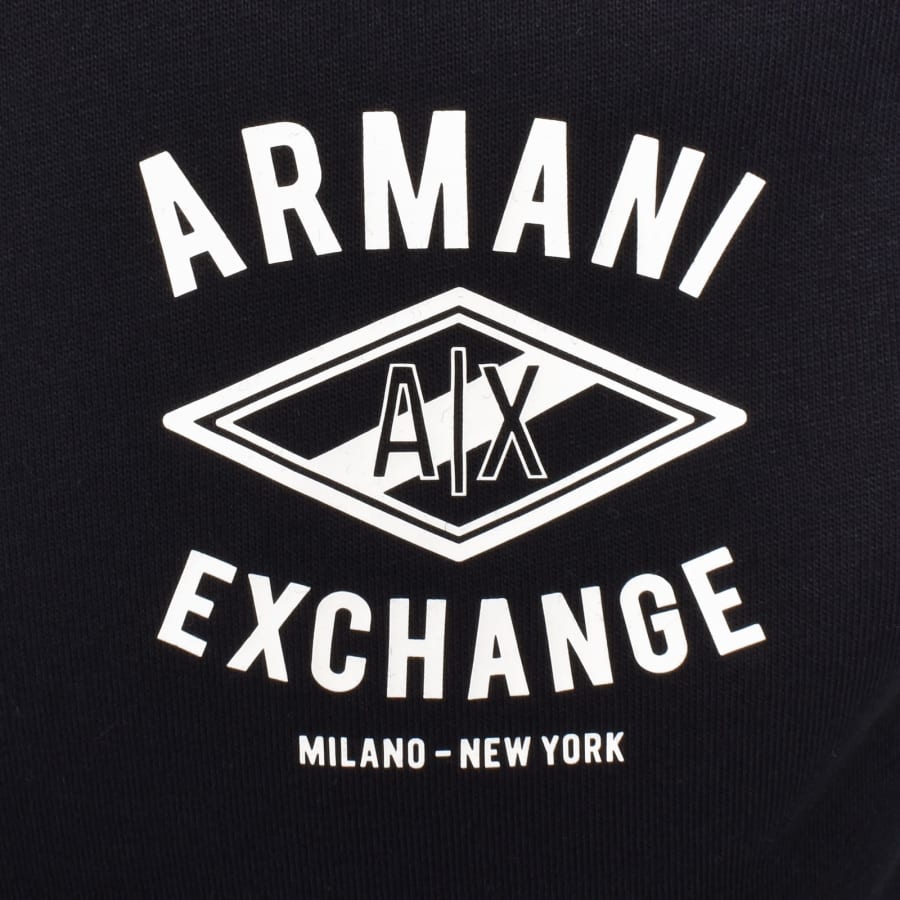 Image number 3 for Armani Exchange Crew Neck Logo T Shirt Navy