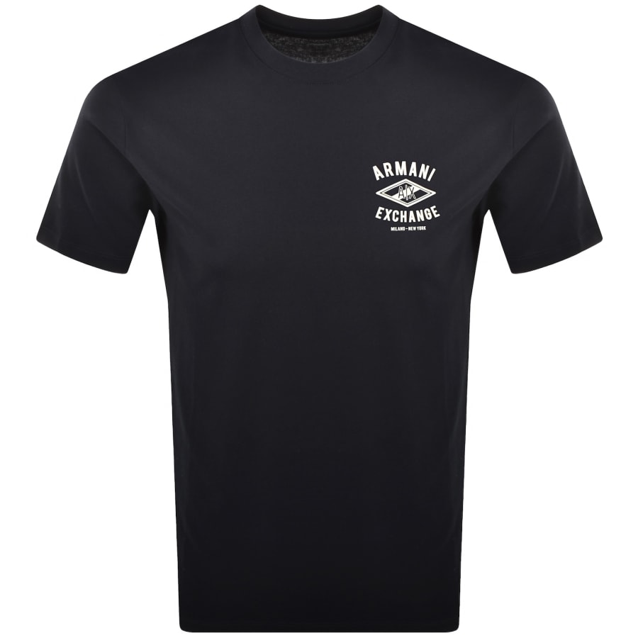 Image number 1 for Armani Exchange Crew Neck Logo T Shirt Navy