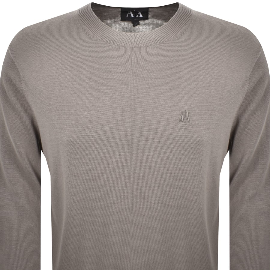Image number 2 for Armani Exchange Knit Jumper Driftwood Brown