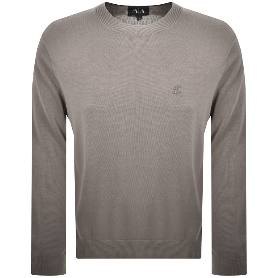 Image number 1 for Armani Exchange Knit Jumper Driftwood Brown