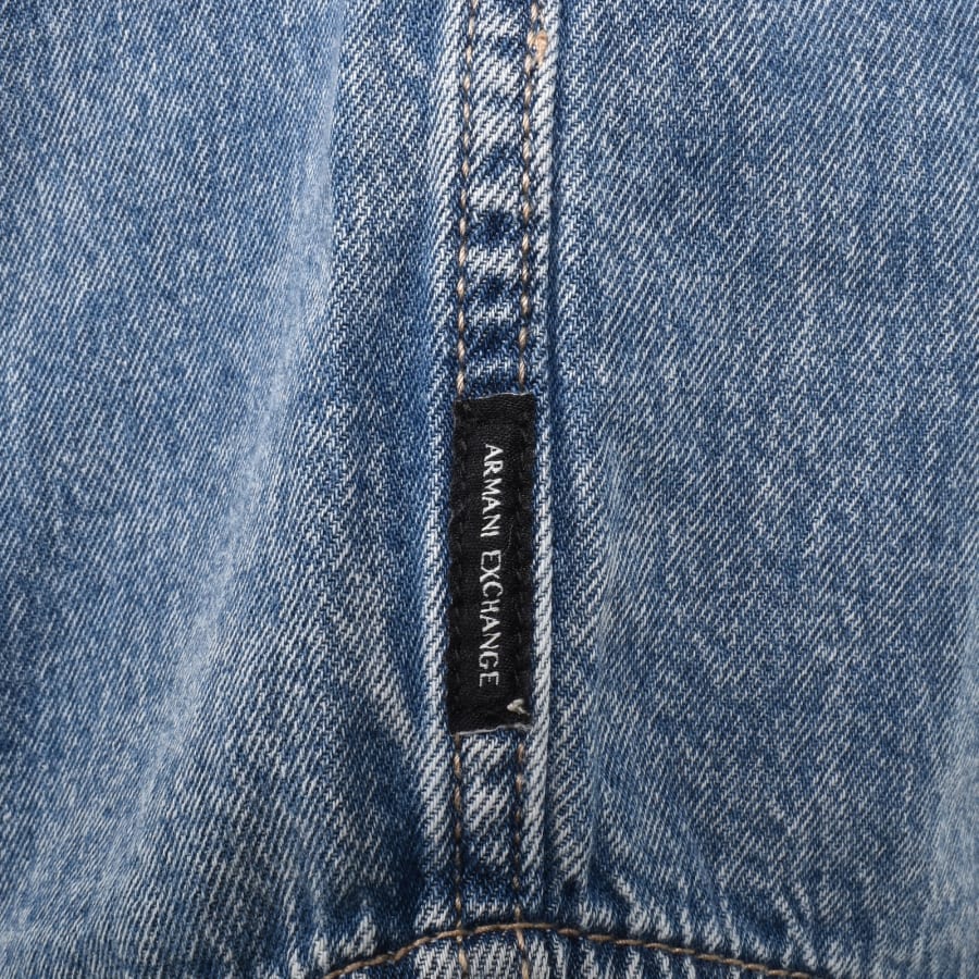 Image number 3 for Armani Exchange Long Sleeved Denim Shirt Blue