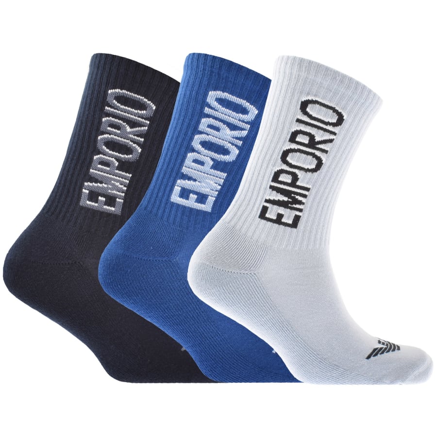 Image number 1 for Emporio Armani 3 Pack Socks Multi