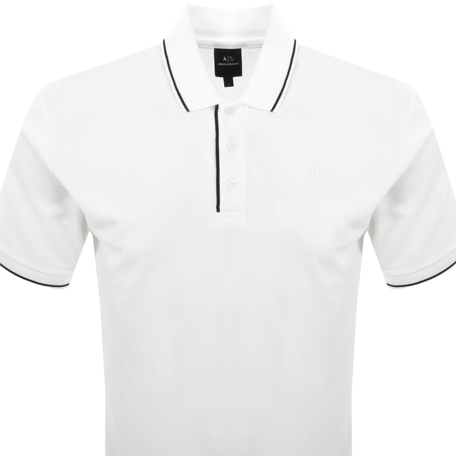 Image number 2 for Armani Exchange Tipped Polo T Shirt White