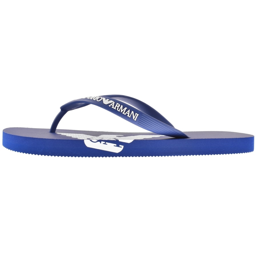 Image number 2 for Emporio Armani Logo Flip Flops Blue