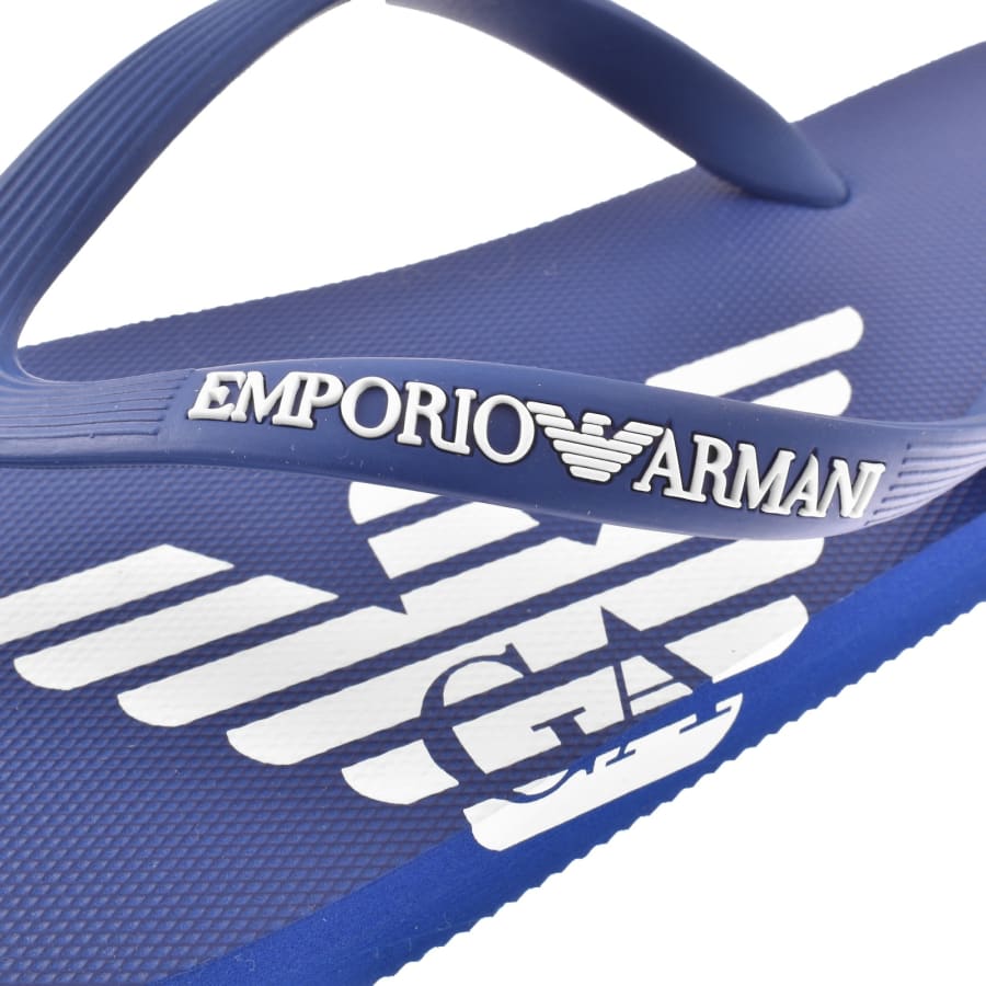 Image number 4 for Emporio Armani Logo Flip Flops Blue