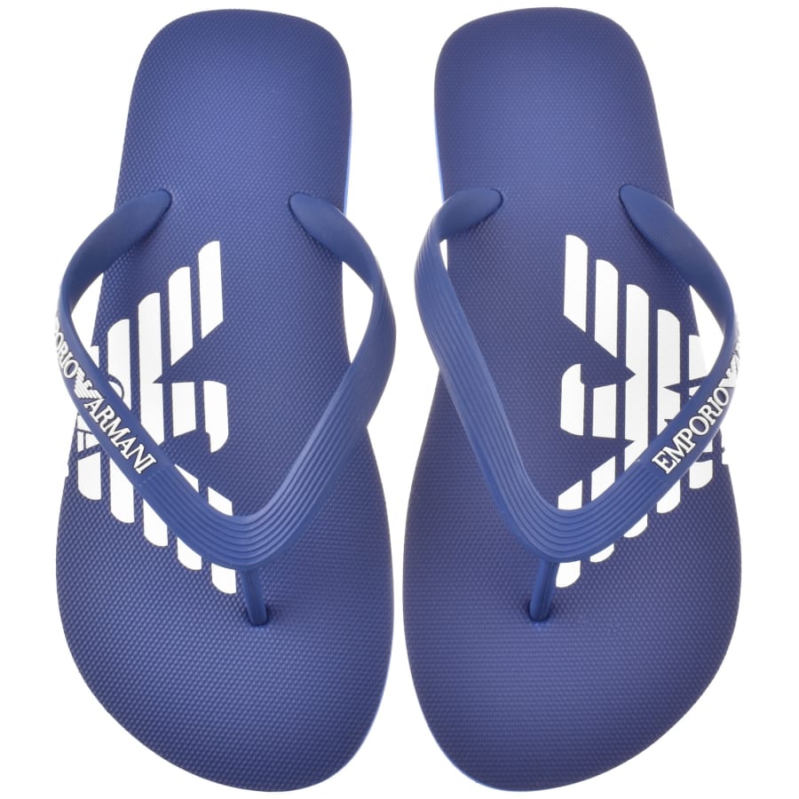 Image number 1 for Emporio Armani Logo Flip Flops Blue