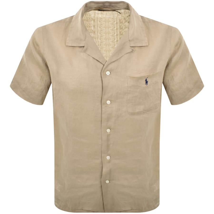 Image number 1 for Ralph Lauren Linen Short Sleeve Shirt Beige