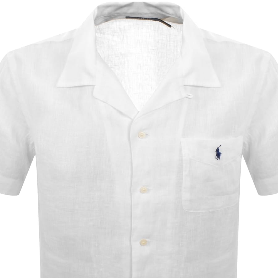 Image number 2 for Ralph Lauren Linen Short Sleeve Shirt White