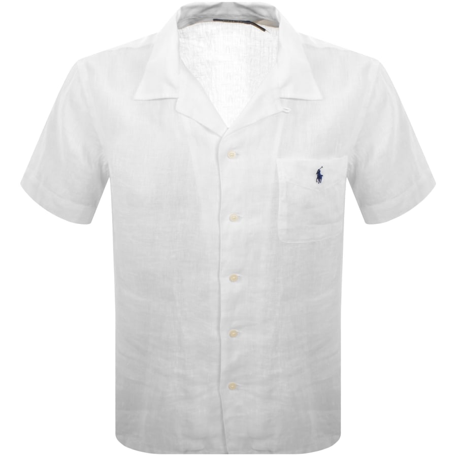 Image number 1 for Ralph Lauren Linen Short Sleeve Shirt White