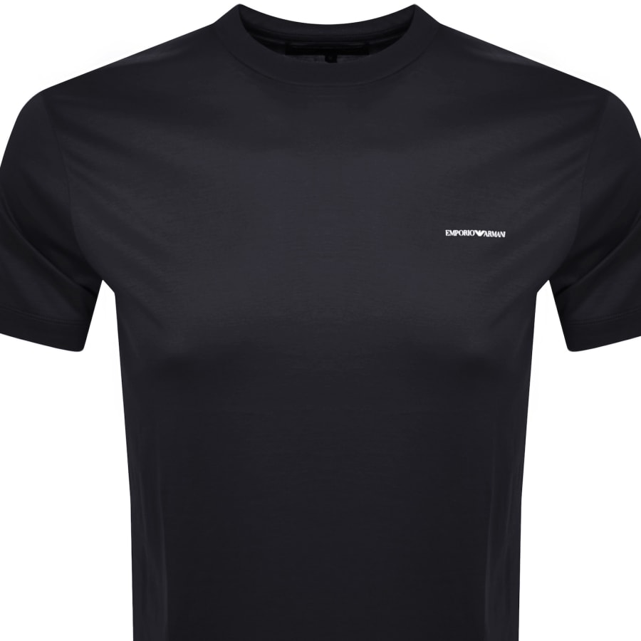 Image number 2 for Emporio Armani Short Sleeved Logo T Shirt Navy