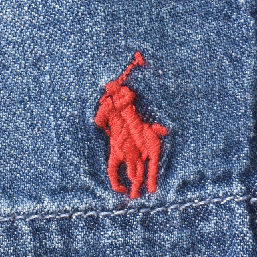 Image number 3 for Ralph Lauren Jersey Denim Shorts Blue