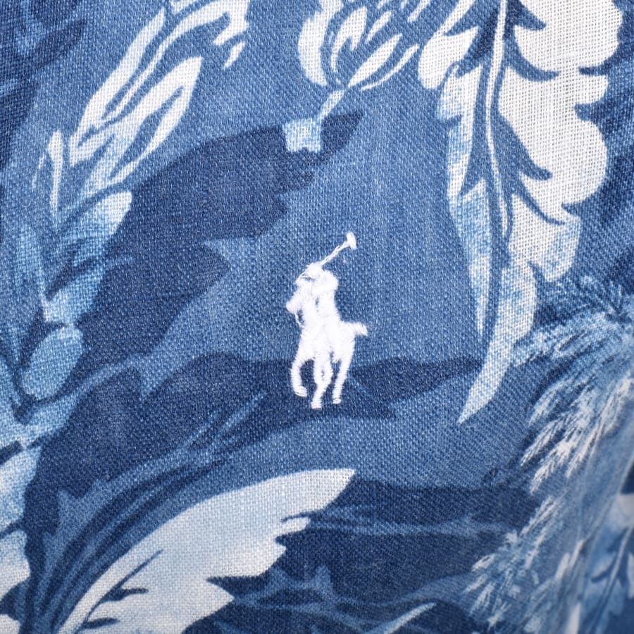 Image number 3 for Ralph Lauren Linen Short Sleeve Shirt Blue
